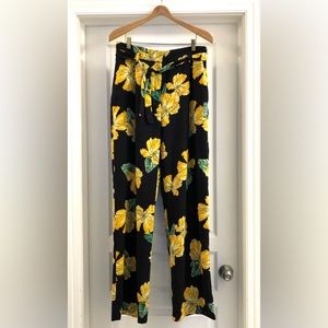 Black / Yellow Floral Pants